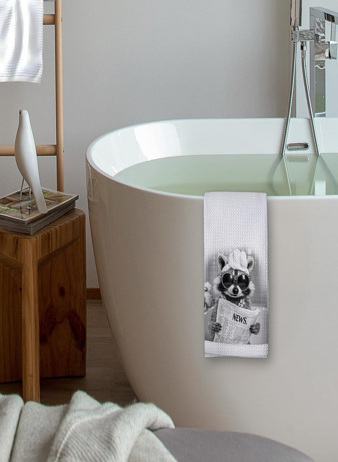 KIDEAR Funny Raccoon Hand Towel for Bathroom,1 PCS Cute Raccoon Kitchen Towels for Kids Room Decorations Dish Towels,Cute Animal, Gifts for Women, Pet Owners Housewarming - C02 - Image 5
